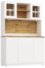 Flieks Küchenbuffet mit LED-Beleuchtung, Mülleimerfächern, Acryltüren und Gläserhalter (120×40×180 cm, 1-St) Hoschschrank Küchenschrank Buffetschrank mit verstellbare Ablagen Bild 4
