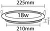 18W Runde LED Einbauleuchte slim Panel Spot mit schwarzen Rahmen Ø 225mm 1520 Lumen Warmweiß (3000 K) Bild 2