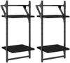 vidaXL Wandregale mit 2 Ablagen & Stangen 2 Stk. Schwarz 30x25x65 cm 836253 Bild 2