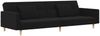 vidaXL Schlafsofa 2-Sitzer mit 2 Kissen Schwarz Stoff 375801 Bild 2