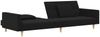 vidaXL Schlafsofa 2-Sitzer mit 2 Kissen Schwarz Stoff 375801 Bild 5