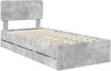 vidaXL Bettrahmen mit Schubladen Betongrau 75 x 190 cm Holzwerkstoff 3412237 Bild 4