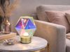 Kleine ausgefallene Akku Tischlampe STAVRO USB aufladbar, Glas bunt, Höhe 17,5cm Bild 5