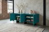 KAWOLA Sideboard LYNN 4 Türen lackiert petrol 75 x 40 x 180 cm Bild 4