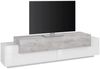 Dmora TV-Schrank Arold, niedriges Wohnzimmer-Sideboard, Fernsehständer-Basis, 100 % Made in Italy, 200 x 45 x 52 cm, glänzendes Weiß und Zement, Bild 5
