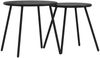 vidaXL Garten-Couchtisch 2 Stk. Rund Schwarz Pulverbeschichteter Stahl 4008112 Bild 2