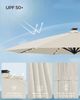 Songmics Sonnenschirm, Ampelschirm, 300 cm, 28 Solar-LED-Leuchten, UPF 50+, Gartenschirm, um 360° drehbar, Neigungswinkel stufenlos verstellbar, mit Kurbel, Kreuzfuß, Beige Bild 3