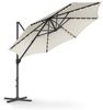 Songmics Sonnenschirm, Ampelschirm, 300 cm, 28 Solar-LED-Leuchten, UPF 50+, Gartenschirm, um 360° drehbar, Neigungswinkel stufenlos verstellbar, mit Kurbel, Kreuzfuß, Beige Bild 4