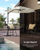 Songmics Sonnenschirm, Ampelschirm, 300 cm, 28 Solar-LED-Leuchten, UPF 50+, Gartenschirm, um 360° drehbar, Neigungswinkel stufenlos verstellbar, mit Kurbel, Kreuzfuß, Beige Bild 2