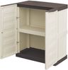 Dmora Acira Outdoor-Garderobe, Mehrzweck-Balkongarderobe, Outdoor-Möbel mit 2 Türen, 100 % Made in Italy, Beige und Braun, 70 x 39 x 86 cm, gestreifte Oberfläche Bild 5