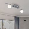 LED Deckenleuchte silber, Kugel Design opal, B 66 cm Bild 5