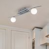 LED Deckenleuchte silber, Kugel Design opal, B 66 cm Bild 4