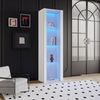 Vitrinenschrank 55×38×166 cm, weißer Standvitrinenschrank mit 3 Glasböden, LED-Streifen App-gesteuert Bild 3