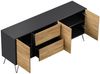 Magnolia Home Kommode Sideboard Yako 180cm 2 SoftClose 3 Türen Grafit/Eiche Front Bild 3