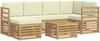 vidaXL Outdoor-Sofagarnitur 7 pcs Weiß und Creme Polyester 3392135 Bild 2