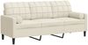 vidaXL 3-Sitzer-Sofa mit Zierkissen Creme 180 cm Samt 3278237 Bild 2