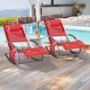 SoBuy OGS28-Rx2 Schaukelstuhl Garten 2er Set, Textilene, Lackiert, Rot, 150 x 87 x 63 cm Bild 2