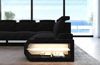 Stoff Ecksofa Siena L Form - Strukturstoff - dunkelgrau-weiß - Rechts Bild 4