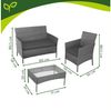 Gardlov Gartenlounge-Set Rattan-Gartenmöbel Glastisch, (Spar-Set, 4-tlg, wetterbeständige Möbel), bestehend aus 2 Sesseln, Zweisitzer-Sofa und Tisch mit Glasplatte Bild 2