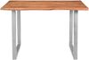 Esstisch Baumkante massiv Akazie natur 140 x 75 cm U-Gestell Silber INSA 70753868 Bild 3