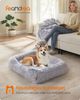 Feandrea Hundebett, Hundekissen, 91 x 68 x 18 cm, Hundekorb, weiche Polsterung, Hundesofa, erhöhte Ränder, Bezug abnehmbar und maschinenwaschbar, rutschfest, Ombré-Grau PGWDE272G01 Bild 2