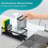 SURFOU Küchenorganizer-Set Spülbecken Organizer Küchen Organizer Spüle Organizer Schwammhalter, (Sink Caddy Kitchen Organizer, Schwammhalter Spülorganizer, Spülmittel Halterung, Spülutensilien Aufbewahrung,Hochwertiger Kohlenstoffstahl, Waschbecken Abw... Bild 3