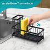 SURFOU Küchenorganizer-Set Spülbecken Organizer Küchen Organizer Spüle Organizer Schwammhalter, (Sink Caddy Kitchen Organizer, Schwammhalter Spülorganizer, Spülmittel Halterung, Spülutensilien Aufbewahrung,Hochwertiger Kohlenstoffstahl, Waschbecken Abw... Bild 4