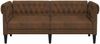 vidaXL Chesterfield-Sofa 2-Sitzer Braun Stoff 372555 Bild 4