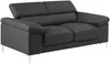Ledersofa 2-Sitzer SOLANGE - Anthrazit Bild 5