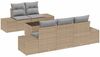 vidaXL Gartensofa-set mit Kissen 6 pcs Beige und Grau Poly-Rattan 3355609 Bild 2