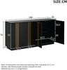 Merax Sideboard, Aufbewahrungsschrank mit 4 Türen, 35 x 140 x 70 cm. Design mit vergoldeten Linien, Spind mit verstellbaren Trennwänden, Kabinett, Schwarz+Gold Bild 4
