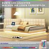 Flieks Polsterbett, Samt Daybett Tagesbett Schlafsofa 140x200cm mit LED und USB Aufladen Bild 2