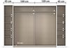 rauch Kleiderschrank, Dreh- und Schwebetürenschrank KRONACH, 4-türig, 2 Spiegeltüren teilaufgelegt, Eiche Artisan, 311 x 210 x 59 cm Bild 5