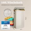 HENNEZ Wäschekorb mit Griff aus Bambus, 100 l – Wäschekorb mit Deckel, Dunkelgrau Bild 3