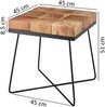 Beistelltisch 45 x 45 x 51 cm Akazie Massivholz mit Metallgestell, Industrial Anstelltisch Quadratisch Massiv Holz Tisch Braun, Wohnzimmertisch Modern Holztisch mit Metallbeinen Bild 4