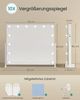 SONGMICS Make-up Spiegel mit LED-Beleuchtung, Kosmetikspiegel, Touch-Steuerung, Handyhalter, 3 Lichtfarben, 50 x 42 cm, weiß Bild 5