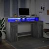 vidaXL LED-Schreibtisch Grau Sonoma 160x55x91 cm Holzwerkstoff 3309434 Bild 4
