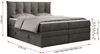 Boxspringbett 7-Zonen Taschenfederkernmatratze und Topper - PREMIUM-10-KING - 140x200cm - Dunkelgrau Velours - H4 Bild 5