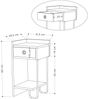 Dmora Nachttisch Cedro, Niedrige Kommode, Tisch, Multifunktionaler Nachttisch, 32x30 h61 cm, Beige Bild 3