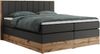 Boxspringbett BELLISSIMO KING, Doppelbett mit Multipocket-Matratze, Polsterbett mit Kopfstütze - 180 x 200 cm - Dunkelgrau Kunstleder - H4 Bild 4