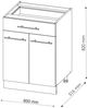 Küchenunterschrank Fame-Line Weiß Hochglanz 60 cm mit Schublade, AP Marmor Vicco Bild 3