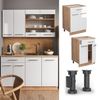 Küchenunterschrank Fame-Line Weiß Hochglanz 60 cm mit Schublade, AP Marmor Vicco Bild 2