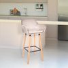CLP 2er Set Barhocker Grant Samtbezug Gestell aus Buchenholz bis 150 kg,creme Bild 3