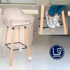 CLP 2er Set Barhocker Grant Samtbezug Gestell aus Buchenholz bis 150 kg,creme Bild 4