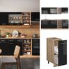 Küchenzeile R-Line Schwarz Hochglanz/Goldkraft Eiche 240 cm , AP Eiche Vicco Bild 2