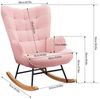 PXloue Schaukelstuhl Stillsessel Relaxsessel Loungesessel, Mit Holzkufen Wohnzimmersessel für Schlafzimmer Kinderzimmer,Teddysamt Bild 2