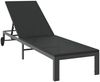 vidaXL Sonnenliege Schwarz 206 x 62,5 x 74 cm Poly-Rattan 42004129 Bild 2