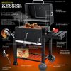 KESSER® 'XL' Holzkohlegrill mit Deckel, Rädern, Edelstahl-Griff, Grillrost & Thermometer, Edelstahl schwarz, 115 x 45 x 105 cm Bild 3