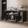 Sideboard Hochglanz, mit LED, 150x40x80 cm, Schwarz Bild 4