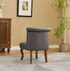 Esszimmerstuhl 56 x 60 x 72 cmaus Top-Grain-Leder in Grau mit Kautschukholz-Beinen und Knopfdetails Bild 4